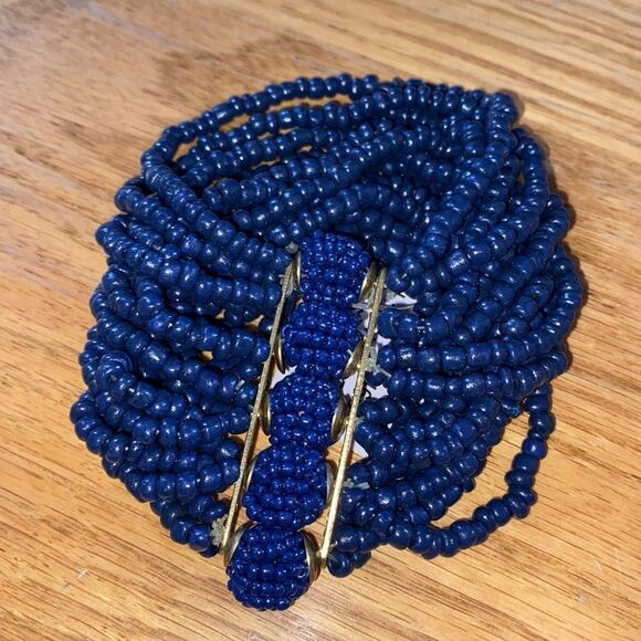 NWT Electric Boho Blue Multilayered Elastic Bracelet - Picture 2 of 5
